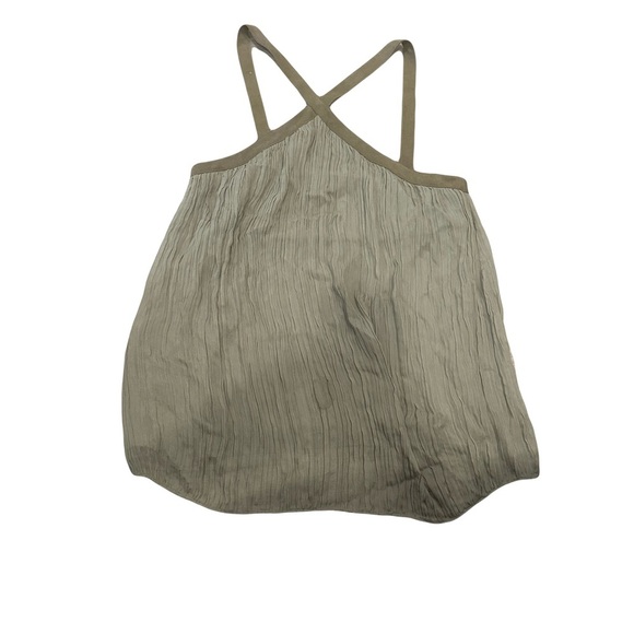 POLO Ralph Lauren Goat Suede Trim Halter Criss Cross Crinkle Top green size 4 - Picture 1 of 7
